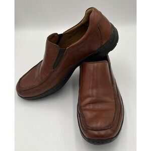 Børn Men's Brown Leather Slip-On Loafers Size 8.5 Comfort Business Casual